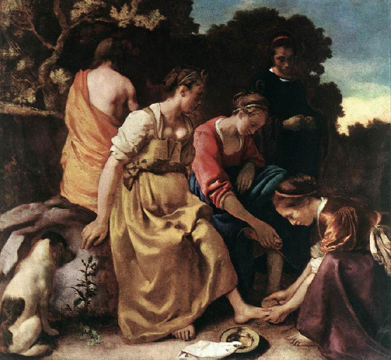 VERMEER VAN DELFT, Jan Diana and her Companions ae Norge oil painting art